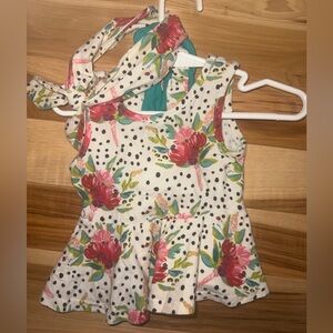 Ricrac & Ruffles simply soft peplum set size 6-9 month